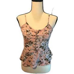 American Eagle Crop Ruffle Bottom Tank Top